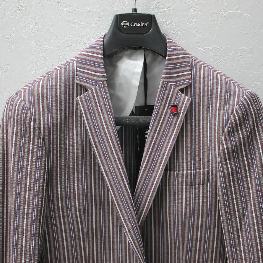 soe ジャケット　メンズ　ストライプ　茶色　Lサイズ soe ジャケット メンズ ストライプ 茶色 Lサイズ soe テーラード