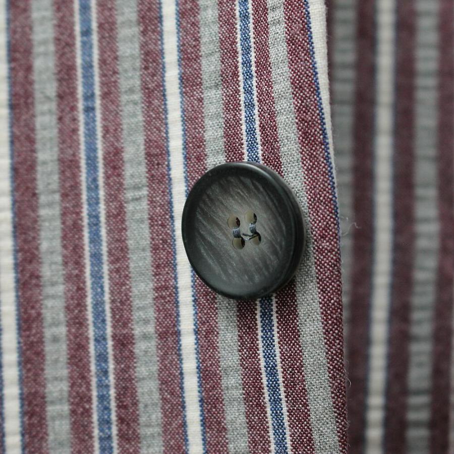 soe ジャケット　メンズ　ストライプ　茶色　Lサイズ soe テーラードジャケット メンズ ストライプ 茶色 Lサイズ