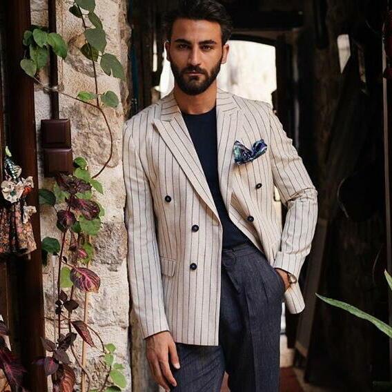 テーラード ジャケット ダブル ブレザー サマージャケット ストライプ メンズ 麻 リネン ベージュ 黒 タイト ジャケパン 春 夏 秋 大きいサイズ も入荷 Polimpier6759kuro Bin 1 Limitedヤフーショップ 通販 Yahoo ショッピング