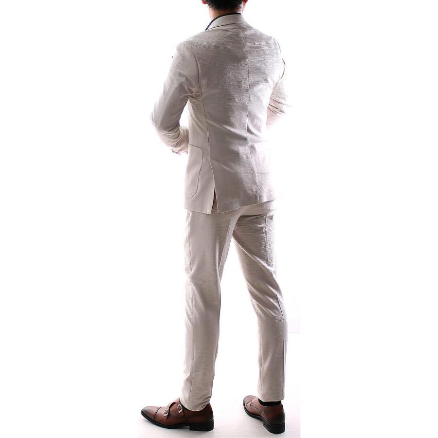 スラックス スリム ベージュ ビジネス パンツ ジャケパン メンズ