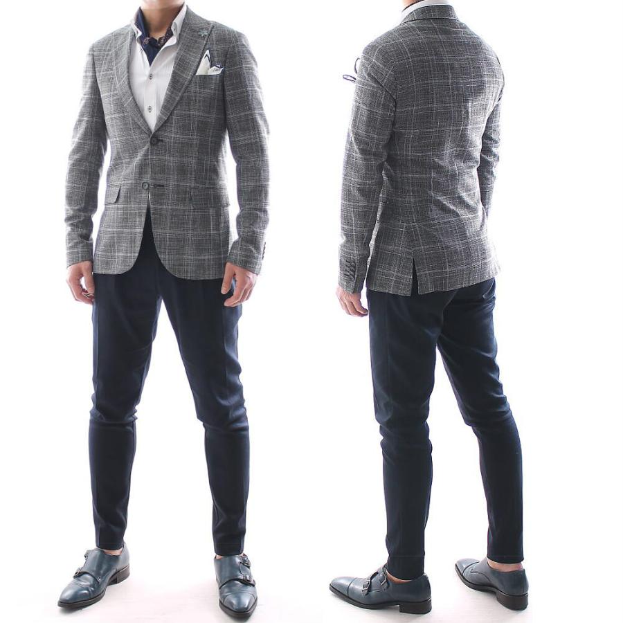 サマージャケット テーラードジャケット チェック グレー春/夏/秋