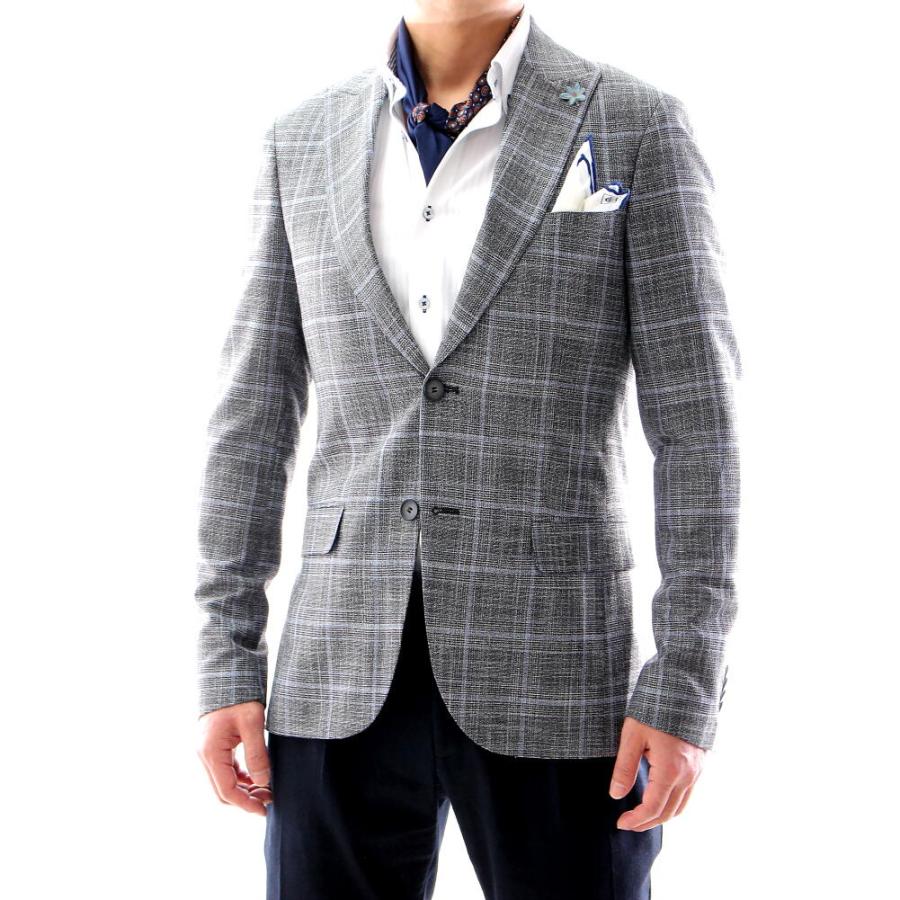 未使用級ꕥシルク100% ランバン テーラードジャケット チェック メンズ XL ホームアイホーム チェック柄 テーラードジャケット メンズ