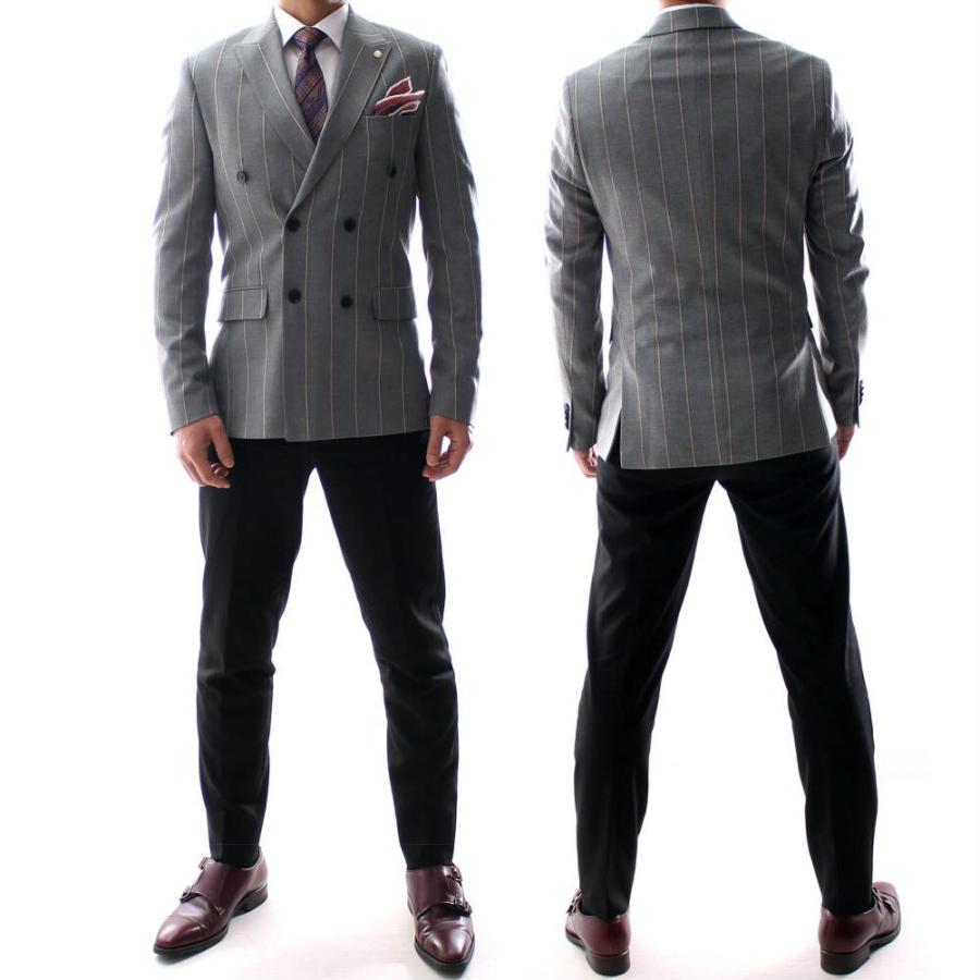 フェラガモ　グレー ストライプ テーラードジャケット jacket-02016 オーバーサイズ ピンストライプ テーラード