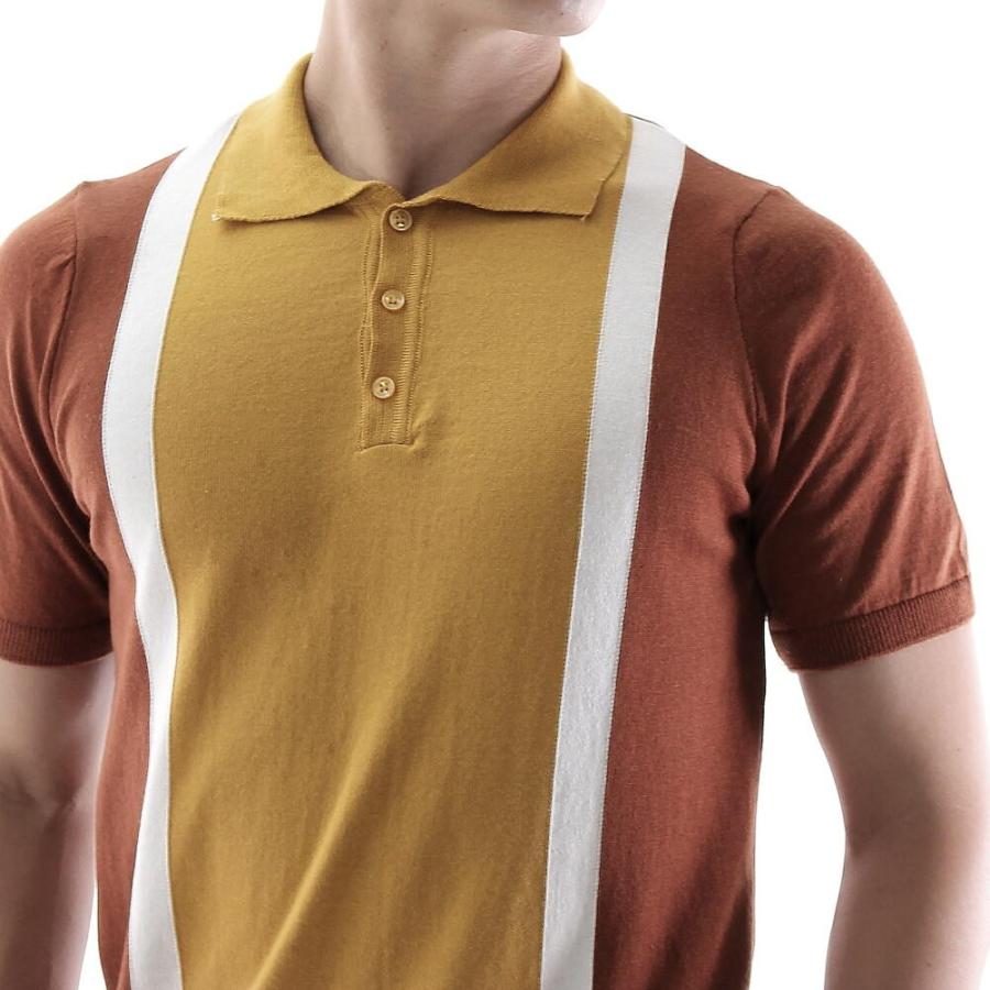 ニット ポロシャツ 半袖 レトロ ストライプ サマーニット サマーセーター メンズ 夏 大きいサイズ も入荷 紺エンジ茶 Polimpier7518 Bin 1 Limitedヤフーショップ 通販 Yahoo ショッピング