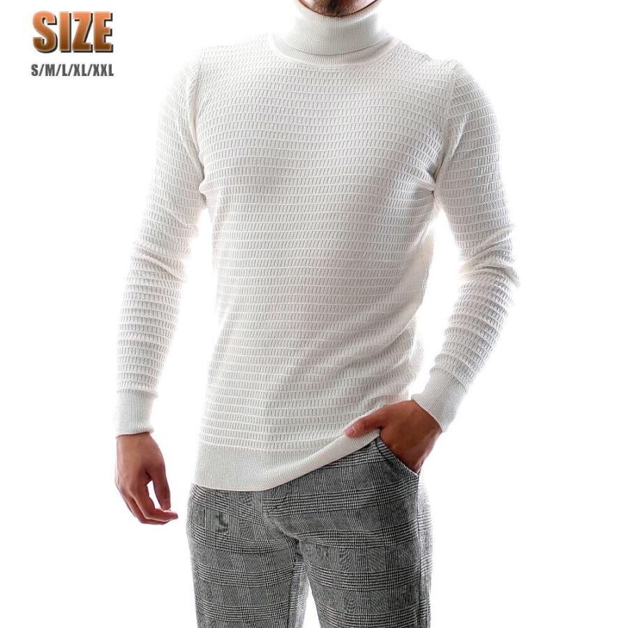 薄手のニット タートルネック ハイネック ニット 薄手 薄地 セーター メンズ 洒落編み 大きいサイズも入荷 春 秋 冬 トップ