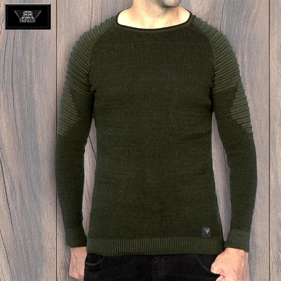 ニット セーター メンズ 薄地 白黒カーキ クルーネック コットンセーター 綿 春秋冬 Rerock551 Bin 1 Limitedヤフーショップ 通販 Yahoo ショッピング