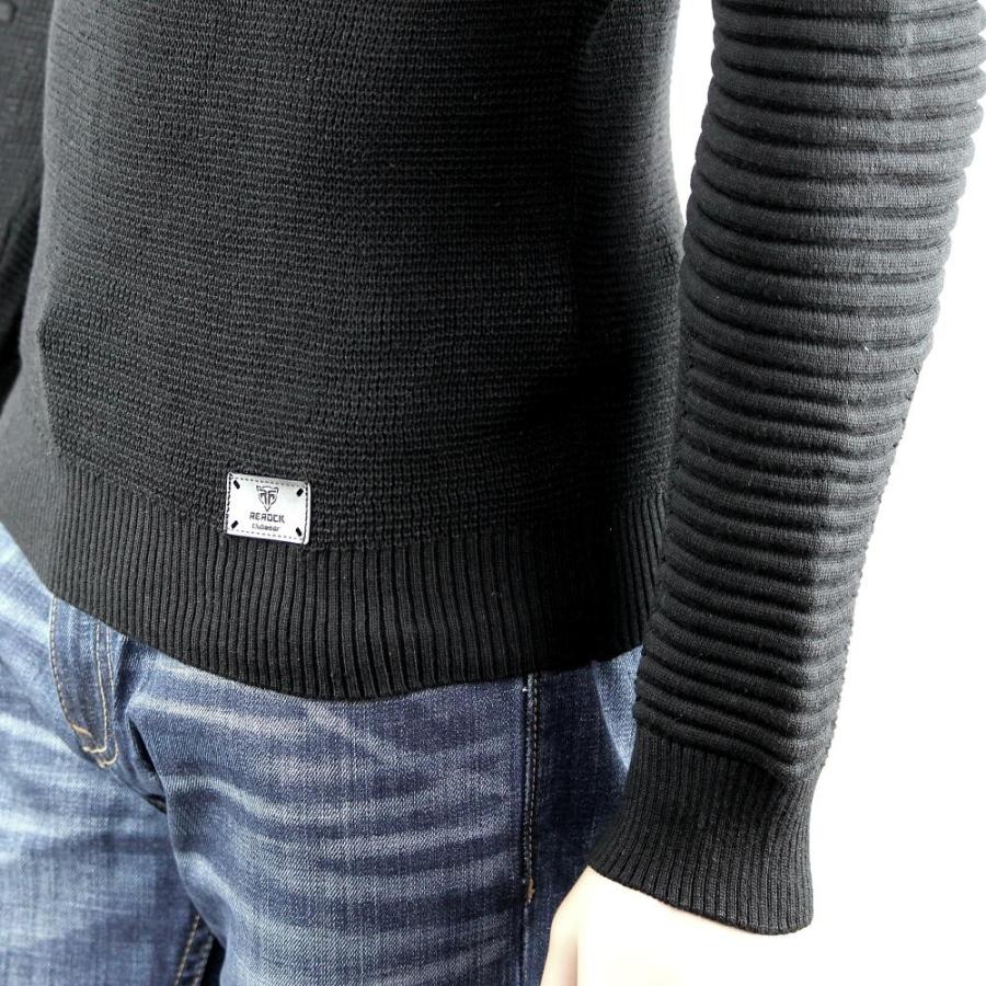 袖 ボーダー ニット セーター メンズ 白黒赤グレー クルーネック コットンセーター 綿 無地 61 Off