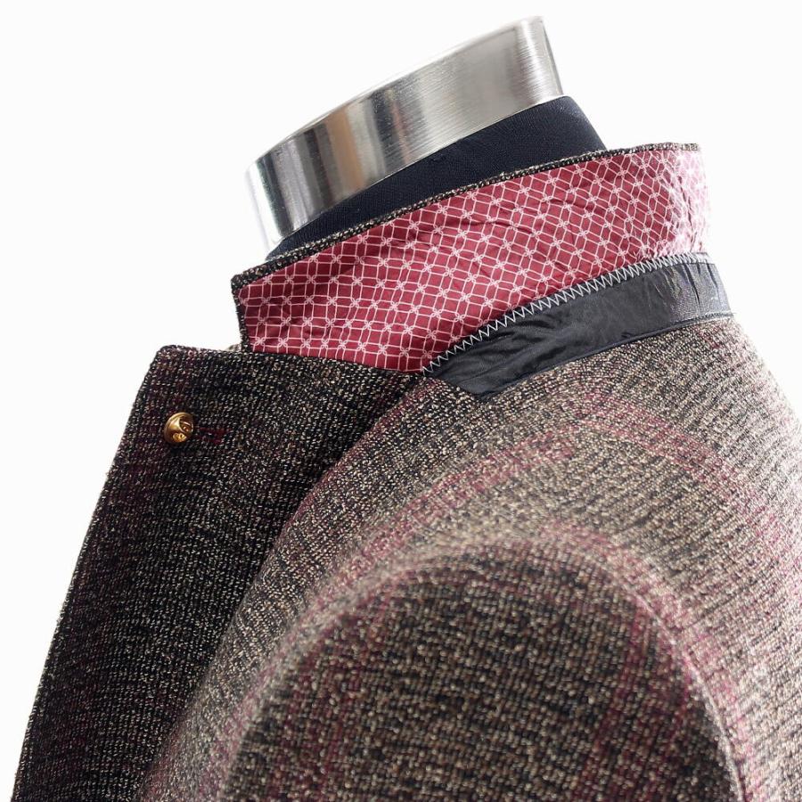 テーラードジャケット ブレザー メンズ チェック ブラウン 茶 ビジネス