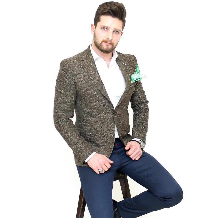 テーラードジャケット　カーキ テーラードジャケット ブレザー カーキ ビジネス ジャケパン 一