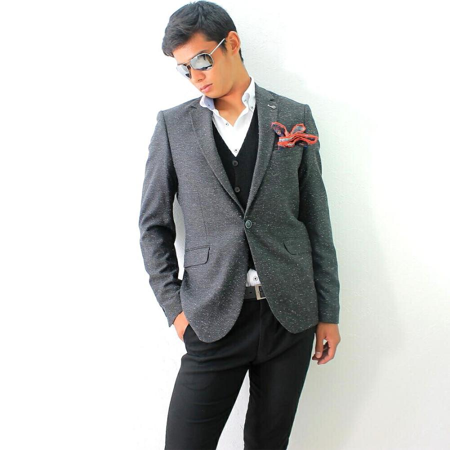 テーラードジャケット ブレザー メンズ グレー ビジネス ジャケパン