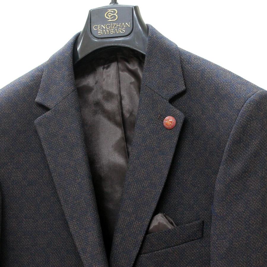 テーラードジャケット ブレザー ストレッチ メンズブラウン 茶