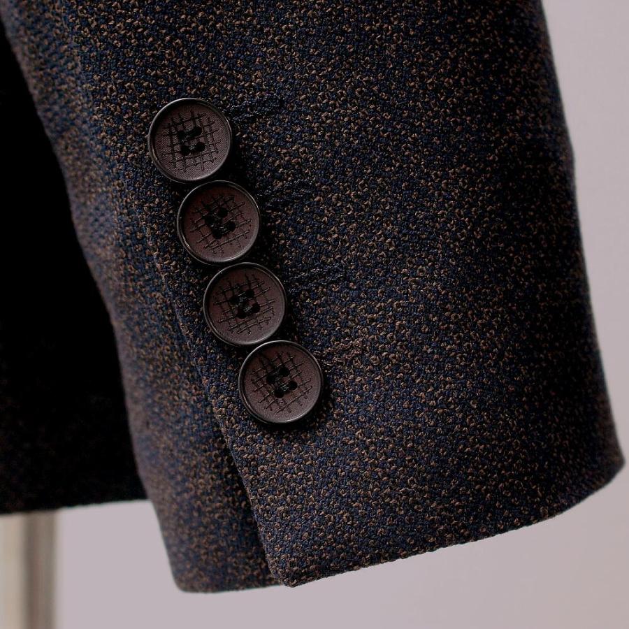 テーラードジャケット ブレザー ストレッチ メンズブラウン 茶