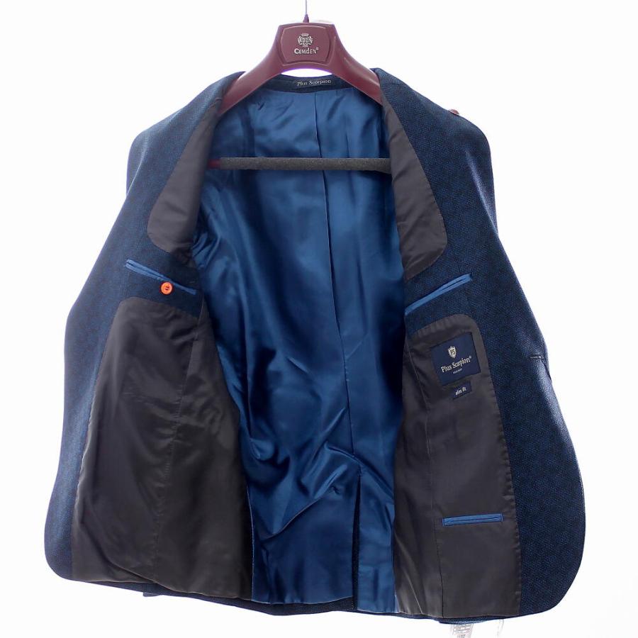 テーラードジャケット ブレザー メンズ ストレッチ 青 ブルー黒