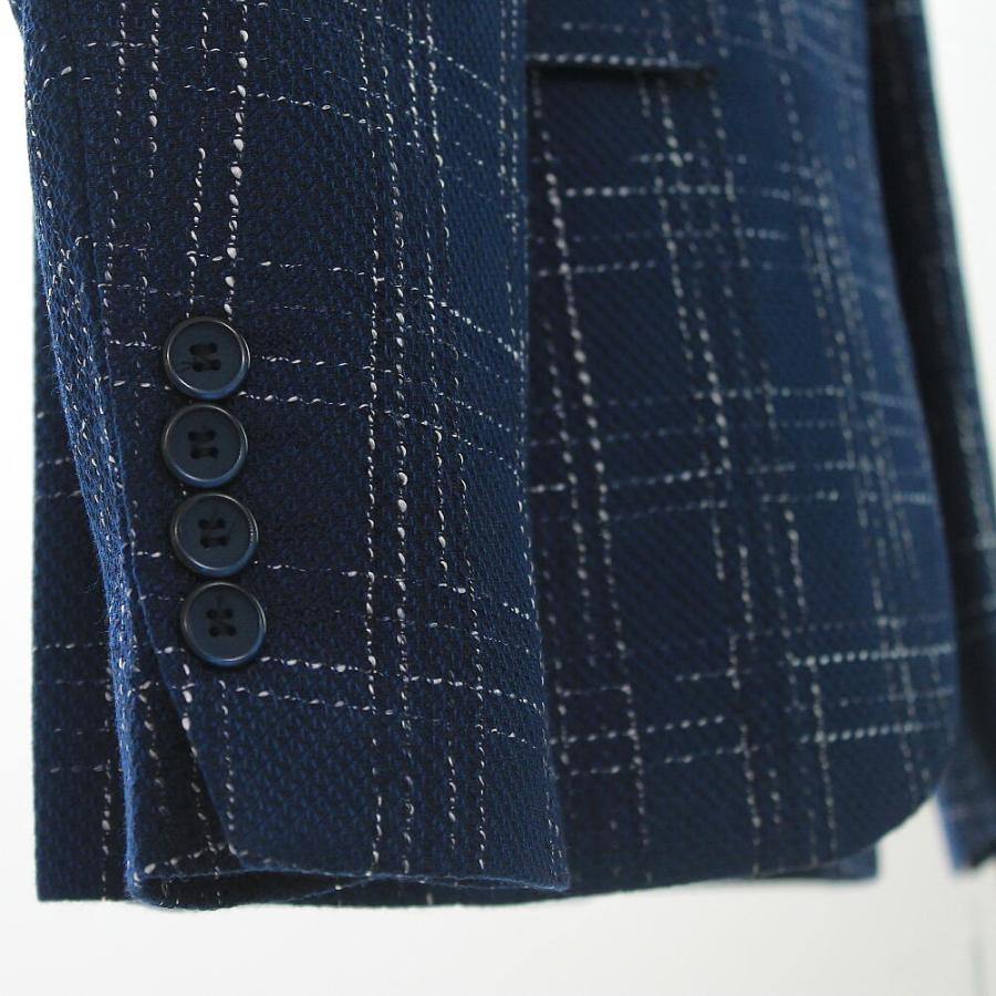 美品 HUGO BOSS テーラードジャケット チェック ネイビー ツイード ヒューゴボス メンズ ジャケット HUGO BOSS ブランド アウター