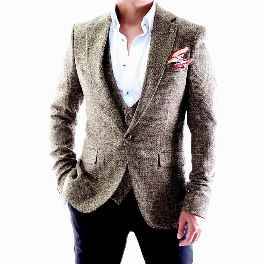 テーラードジャケット ジレ セットアップ ツイード調 カーキ メンズ ブレザー タイト スリムフィット ジャケパン 秋冬 大きいサイズも入荷 ビジネス ジャケット Ted386 Bin 1 Limitedヤフーショップ 通販 Yahoo ショッピング