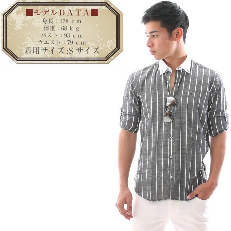 新品未使用 pine flower ストライプクレリックシャツ ボタンダウンシャツ 長袖シャツ ストライプ クレリック シャツ メンズ