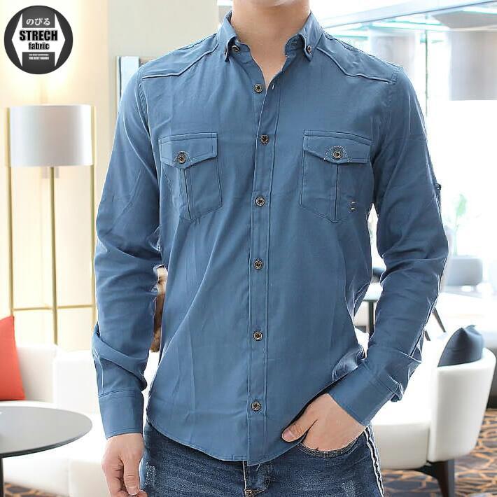 長袖シャツ ストレッチ ウェスタンシャツ メンズ 青 白 大きいサイズも入荷 タイト 細身 ボタンダウン Welldone1907 Bin 1 Limitedヤフーショップ 通販 Yahoo ショッピング