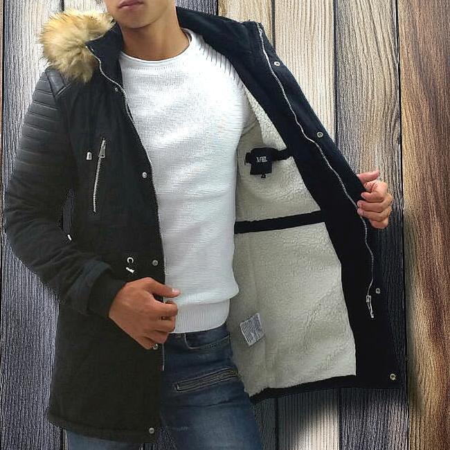 モッズコート ハーフコート 裏ボア メンズ バイカーディテール カーキ