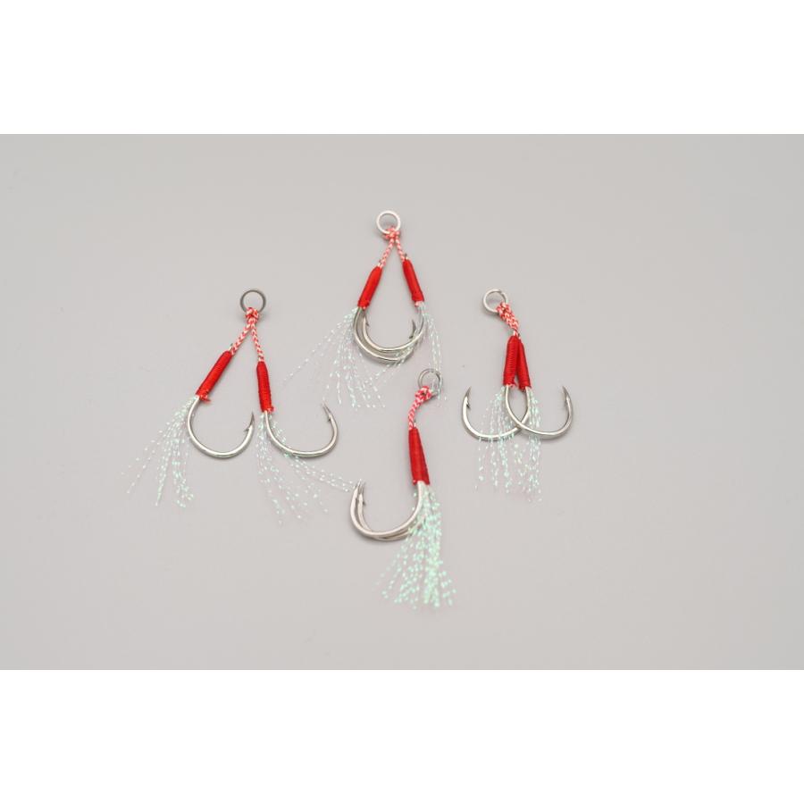 釣り針 アシストフック ダブル フェザー 10本 セット : ビネット