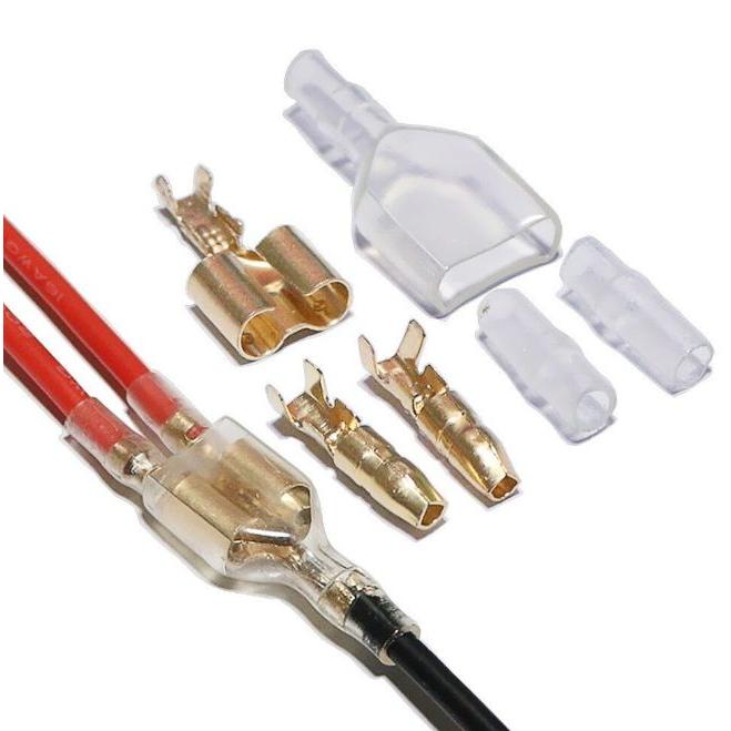 RIZ PLUS ダブルギボシ端子 20セット 金メッキ メス＋絶縁スリーブ