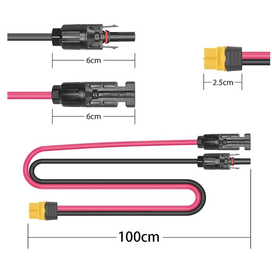 XT60-MC4充電ケーブル 1m 12AGW ソーラーパネル ポータブル電源用XT60ポート 太陽光発電｜binetto｜02