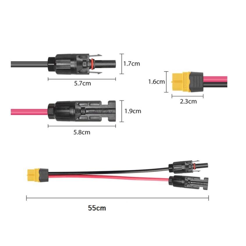 XT60-MC4充電ケーブル 50cm 12AGW ソーラーパネル ポータブル電源用XT60ポート 太陽光発電｜binetto｜02