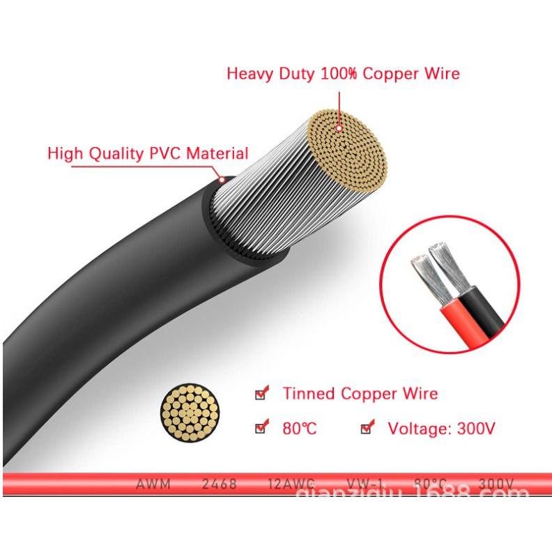 XT60i 延長ケーブル 12AWG 約366cm XT60IPW-M ⇔ XT60I-F オス メス 3ピン対応 センス端子マイナス（−） ソーラー充電 | RIZ PLUS | 01