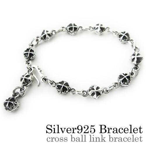 代引き手数料無料 クロスボールリンクブレスレット メンズ シルバー925 アクセサリー 新しいコレクション Motorisac Com