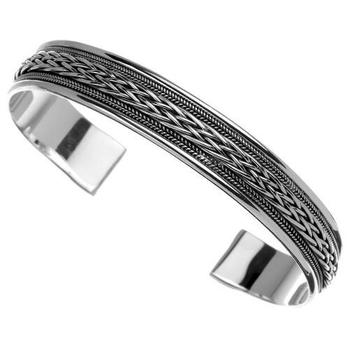 人気ブランド ミックスメッシュバングル シルバー925 アクセサリー ブレスレット 編み込み メンズ 人気が高い World Of Heating De