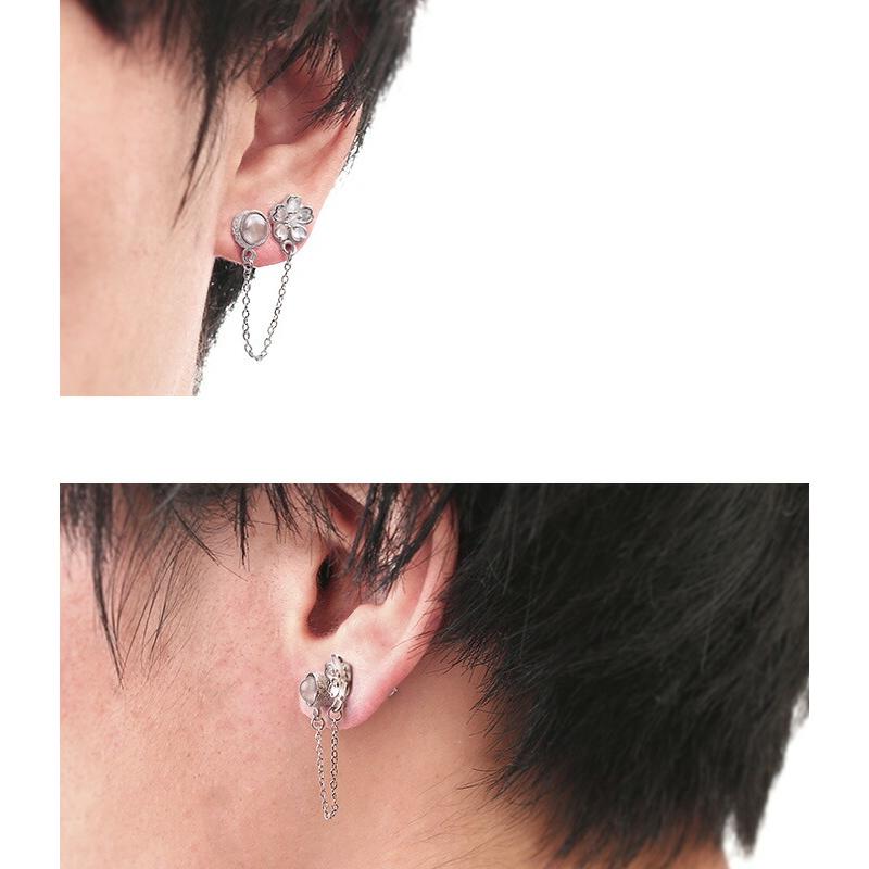 2ホール用 サクラ 和柄 ローズクォーツ チェーンピアス メンズ 男性 2つ穴用 ピアス シルバー925 アクセサリー 桜 サクラ さくら 片耳用 1個売り Bae 1439 シルバーアクセサリーbinich 通販 Yahoo ショッピング