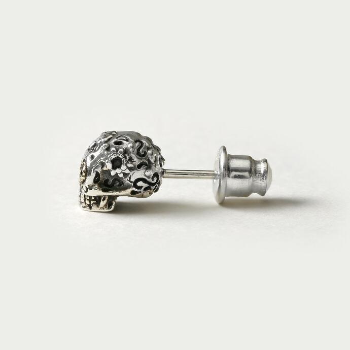 素敵な メキシカンスカル スタッド ピアス メンズ シルバー925 アクセサリー 男性 スタッドピアス 片耳用 1個売り Avmap Gr