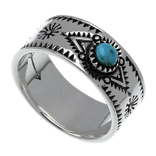ネイティブスタンプターコイズリング メンズ 指輪 メンズ 平打ち ネイティブ インディアンジュエリー系 シルバー925 アクセサリー Bar 0218 シルバーアクセサリーbinich 通販 Yahoo ショッピング