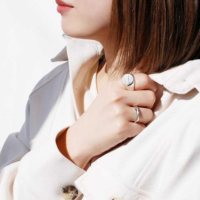 ナチュラル ストーン ラウンド リング 印台 メンズ 指輪 メンズ 印台