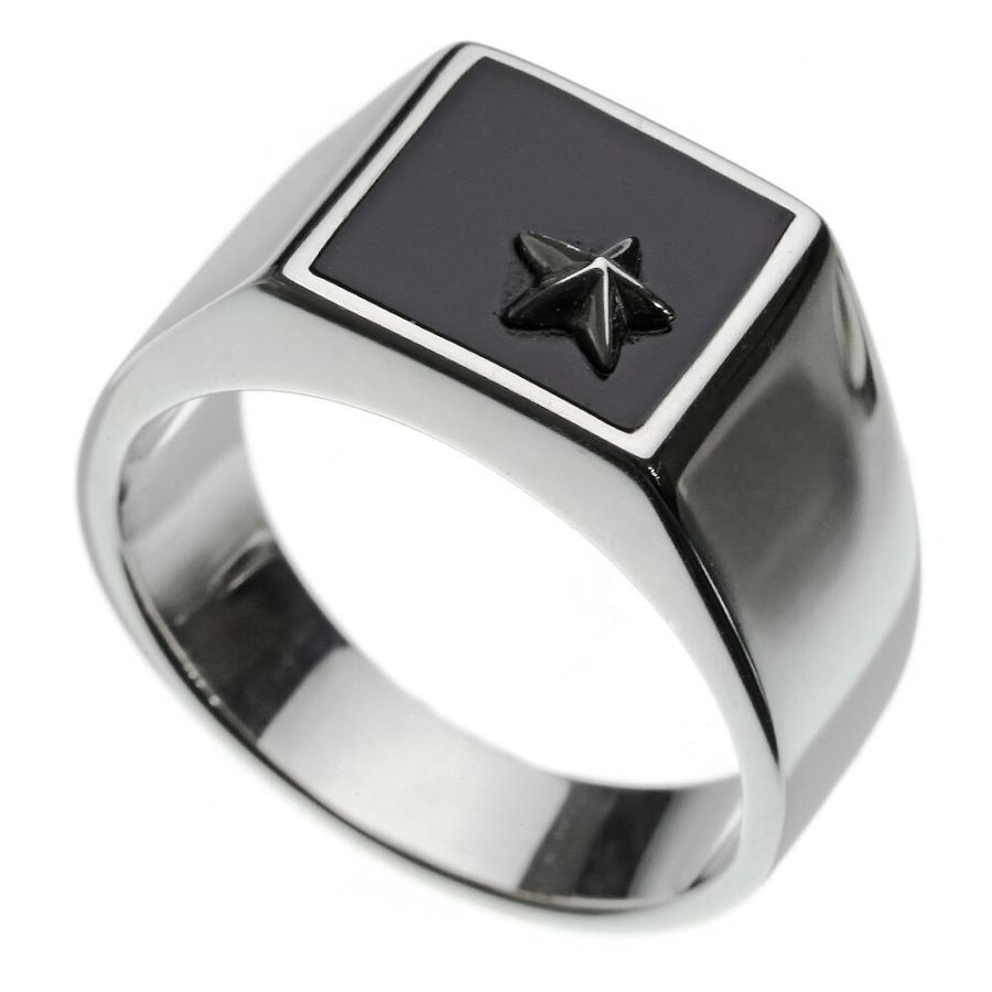 スター オン ブラック リング シルバーリング 星 メンズ Bar 2910 シルバーアクセサリーbinich 通販 Yahoo ショッピング
