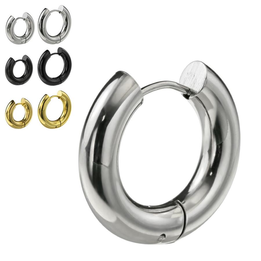 ピアス メンズ ワイド ステンレス フープ ピアス アクセサリー 太め 片耳用 1個売り Basse 5308 シルバーアクセサリーbinich 通販 Yahoo ショッピング