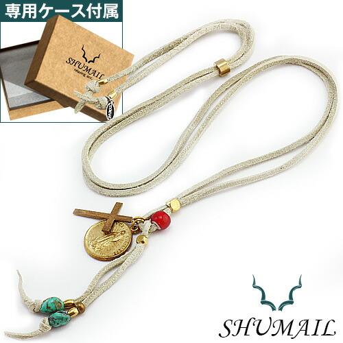 Shumail シュメール マリアクロスホワイトレザーペンダント ブランド アクセサリー ペンダント ネックレス メンズ ブラス 57 Off