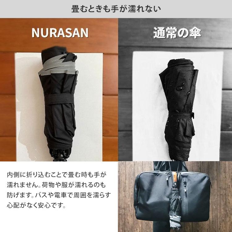 NURASAN-J 逆折りたたみ傘 折りたたみ傘 濡れない傘 ワンタッチ開閉