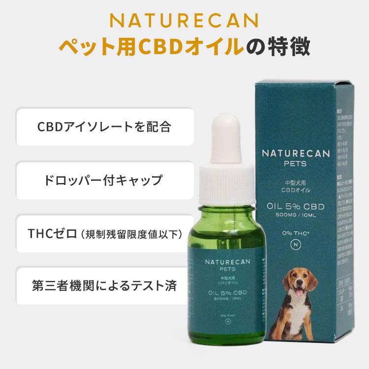 NATURECAN 中型犬用 5％CBDオイル 10ml CBD 500mg ペット用 犬用 老犬