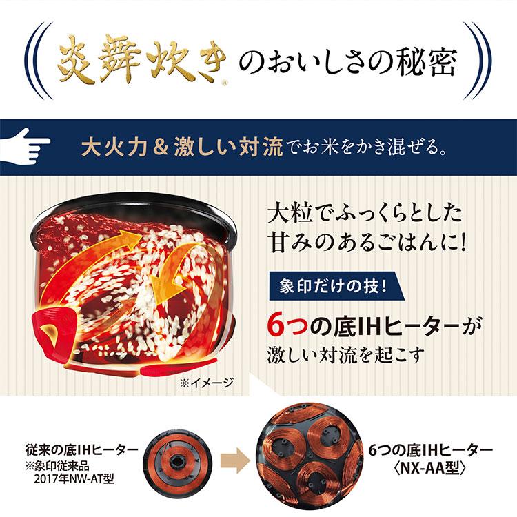 炎舞炊き 2025年6月新商品 象印 圧力IH炊飯ジャー 5.5合炊き NX-AA10