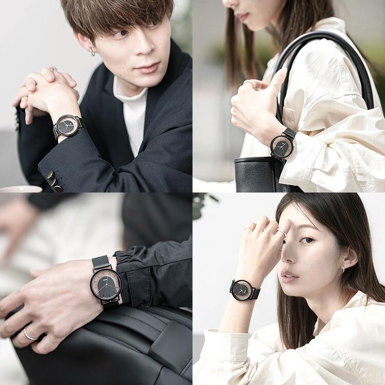 KLON 腕時計 ブラック シルバー メッシュ KLON 腕時計 ブラック シルバー メッシュ