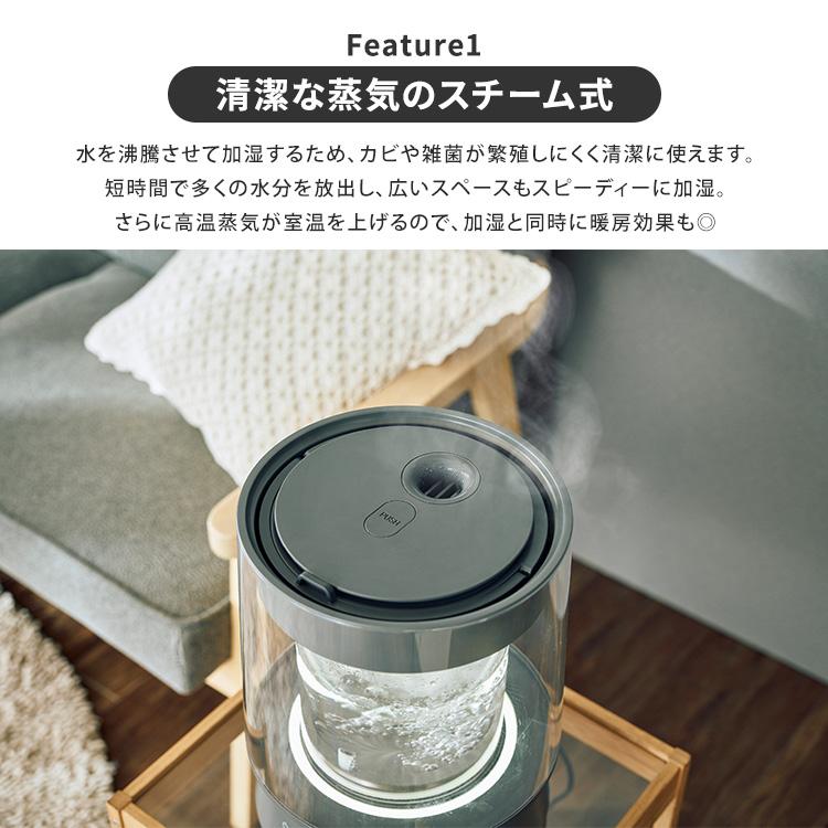 QUADS（クワッズ） 2026年最新 ハイパワーガラススチーム加湿器 GLASS