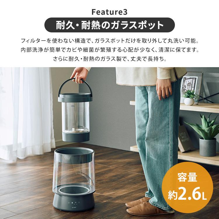 QUADS（クワッズ） 2026年最新 ハイパワーガラススチーム加湿器 GLASS