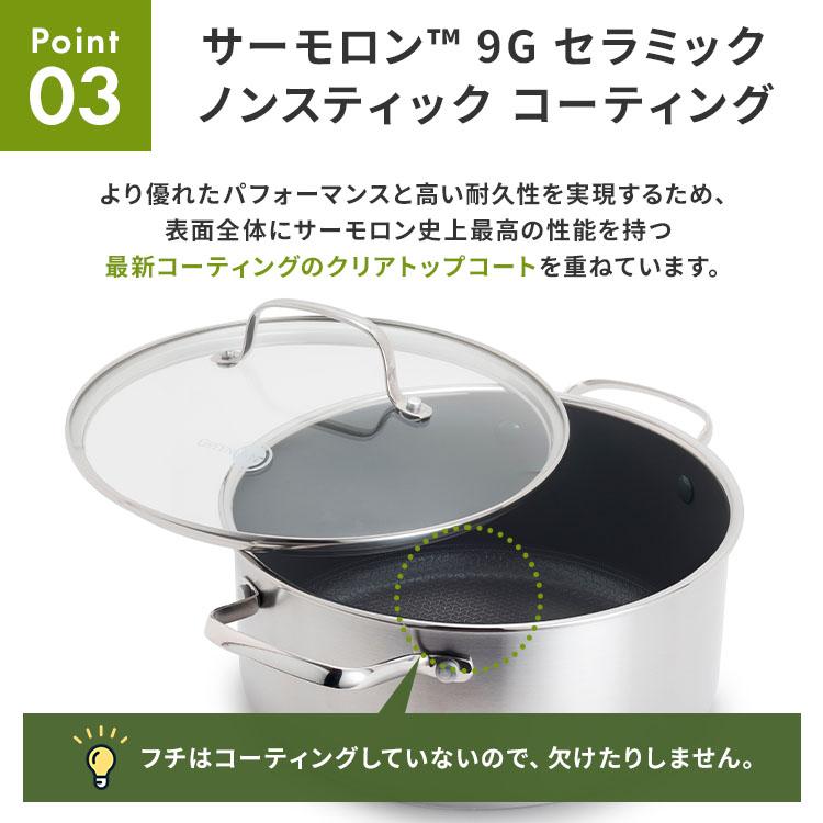 ガラス蓋付き グリーンパン エーペックス キャセロール 20cm GREENPAN APEX 両手鍋 2.86L ステンレス鋼 直火 IH 食洗機 オーブン PFASフリーの画像