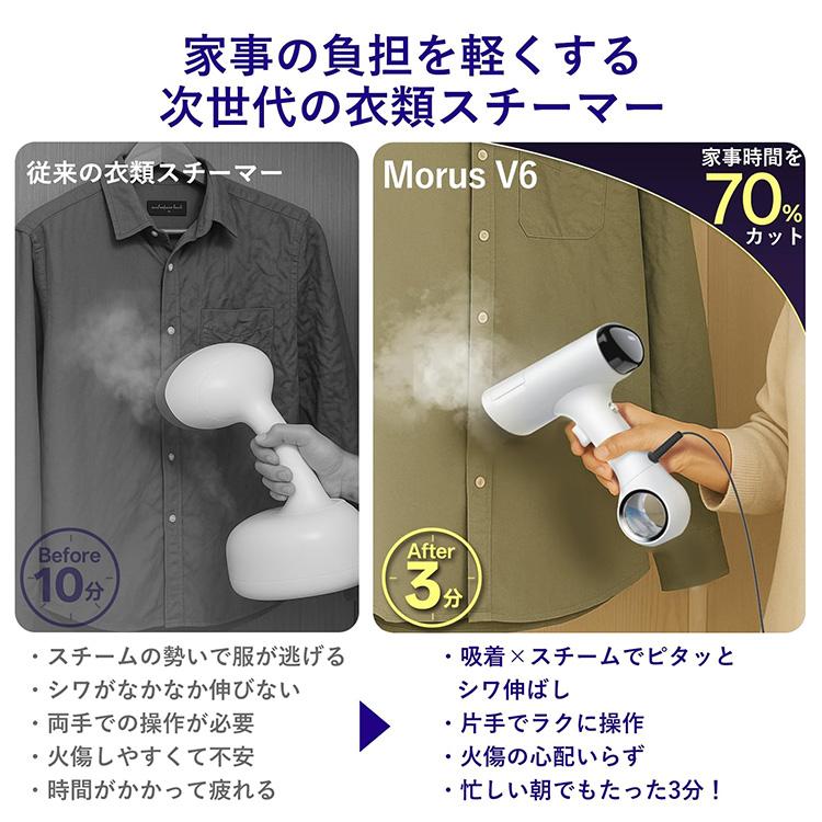 クーポン発行中 Morus V6 衣類スチーマー スチームアイロン 真空吸着式