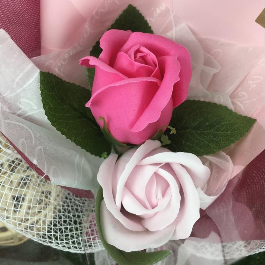 卒業式　ブーケ 豪華レースラッピングソープフラワー2輪ミニブーケ 花束 卒園卒業に