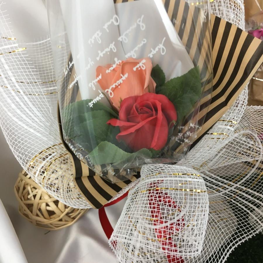 ソープフラワー2輪レースミニブーケ 花束 卒園卒業に人気 お得な10束