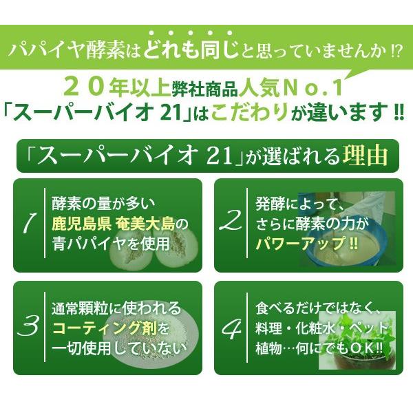 青パパイヤ酵素 酵素サプリ スーパーバイオ21 顆粒 3g 30袋(約30日分