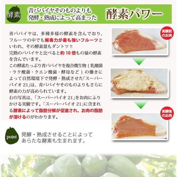 青パパイヤ酵素 酵素サプリ スーパーバイオ21 顆粒 3g 30袋(約30日分