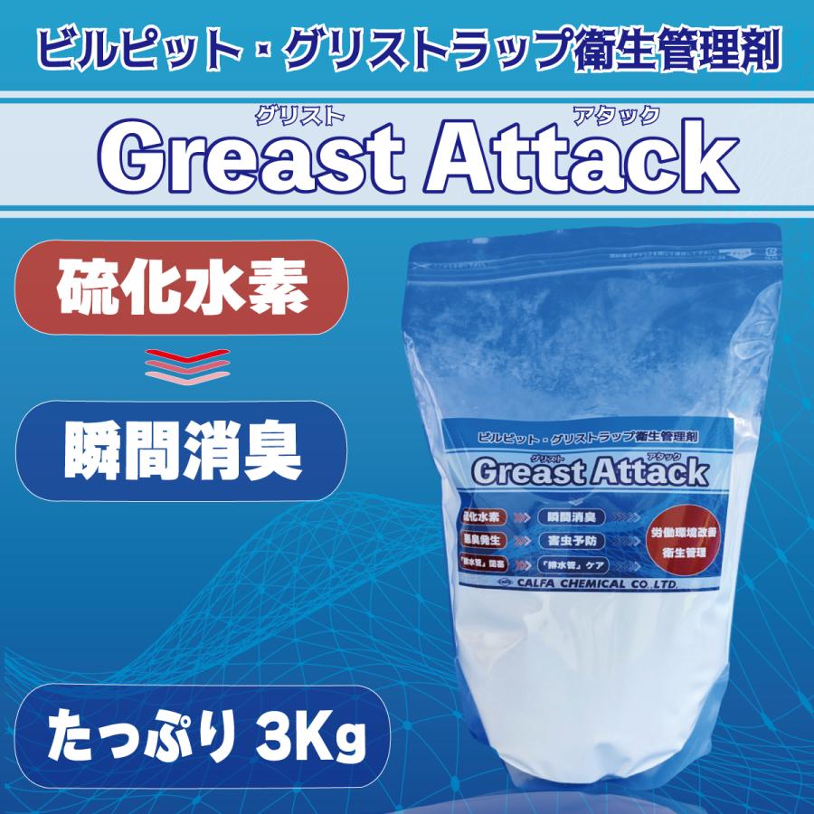 グリストラップ 洗剤 油 処理剤 業務用 ビルピット 洗浄 グリスト・アタック3kg |  | 01