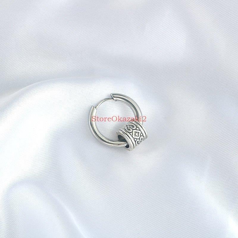 売れ筋介護用品も Bioluceフープピアス メンズ 片耳用 男性用 リングピアス アクセサリー サークル 輪っか レトロ調 おしゃれ かっこいい シンプル Farmatique Net